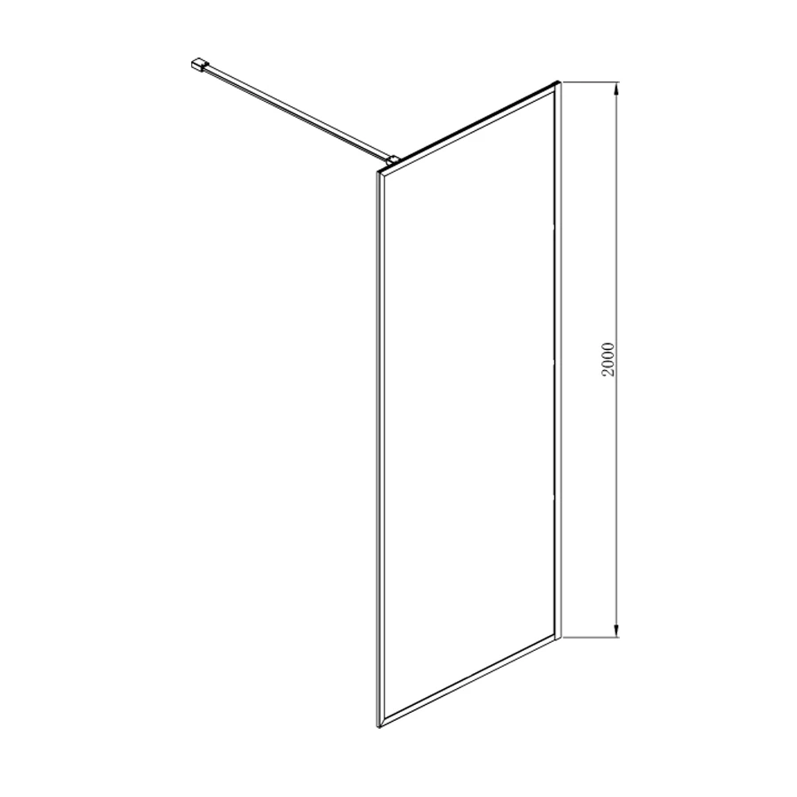 Душевая перегородка Azario Richmond Walk-in прозрачное стекло 6 мм цвет профиля черный AZ-NAG 6310 900 black 90х200 см