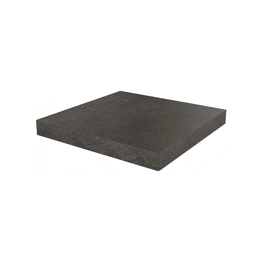 Ступень угловая клееная из керамогранита Kerama Marazzi Про Стоун матовая черная DD600720R/GCA 33x33 см