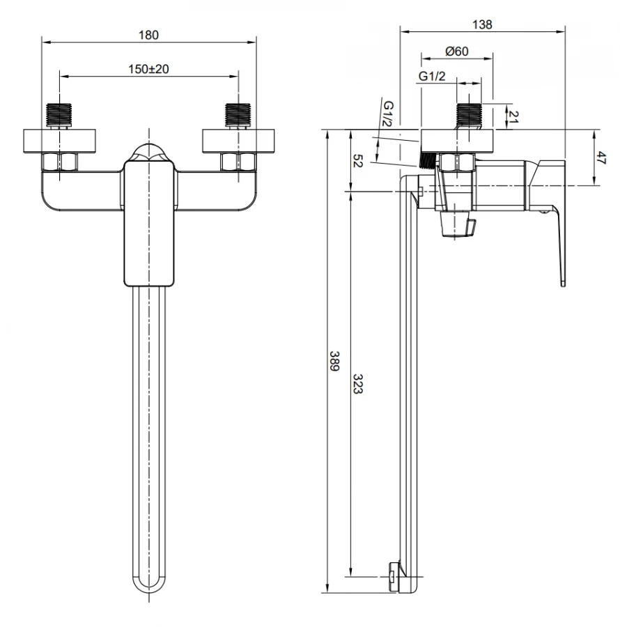 Смеситель для ванны Olive`s Navarra с длинным изливом 25221NR