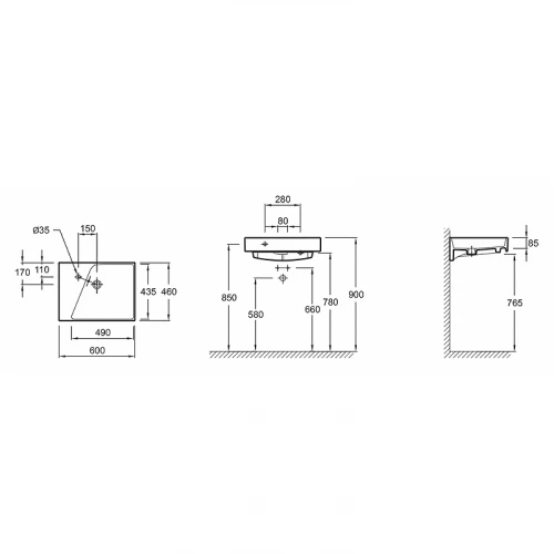 Раковина-столешница Jacob Delafon Rythmik EXQ112-Z-00