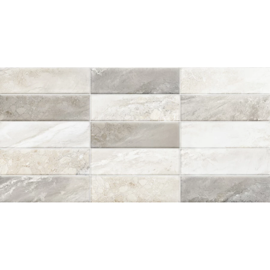 Плитка настенная ALMA Ceramica Adriatic рельефная матовая серая TWA3060ADT17 60х30 см