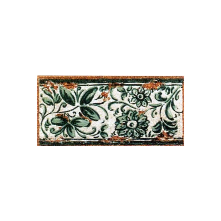 Вставка-подступенник Gresan Antiga Verde зеленый 12x25 см