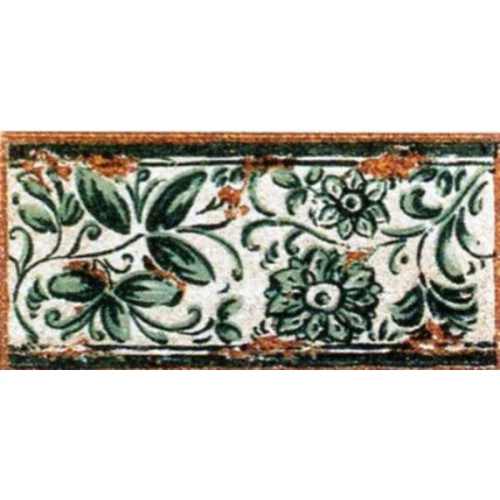 Вставка-подступенник Gresan Antiga Verde зеленый 12x25 см