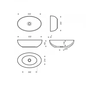 Раковина накладная Sanita Luxe Ringo Slim RNGSLWB01S