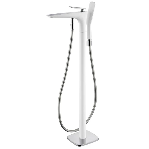 Смеситель Abber Zeitlos напольный для ванны белый-хром AF8915W