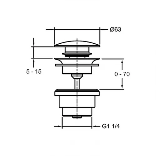 Донный клапан Jacob Delafon с системой клик клак E30536-BL