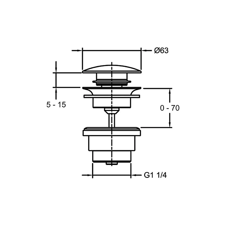 Донный клапан Jacob Delafon с системой клик клак E30536-BL