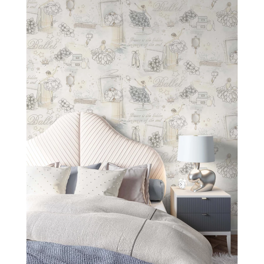 Обои флизелиновые Palitra Home HomeColor Ballet бежевые HC71905-41 1,06х10,05 м