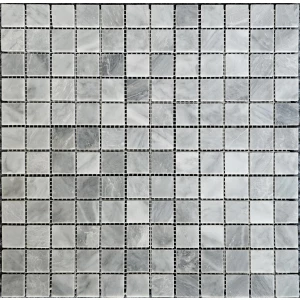 Мозаика Pixel mosaic Мрамор Ice Grey чип 23х23 мм сетка Полированная PIX 336 30,5х30,5 см