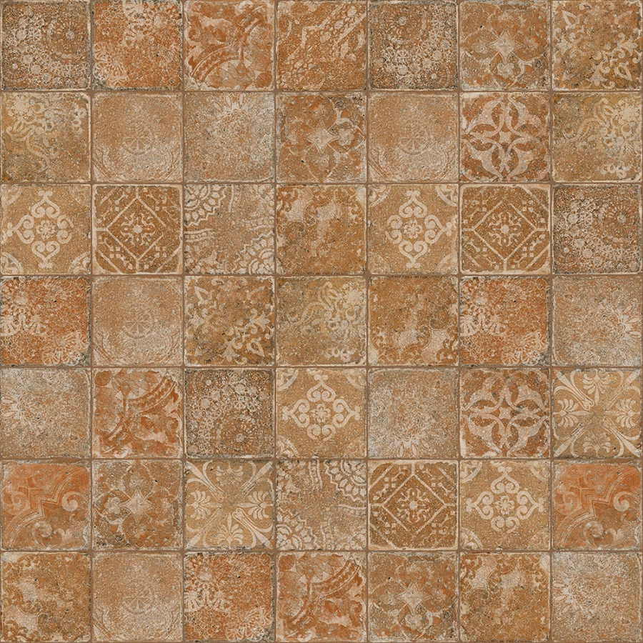 Керамогранит Isla Tiles Pomposa Dec Mix Ambra матовый коричневый 1006826 20х20 см