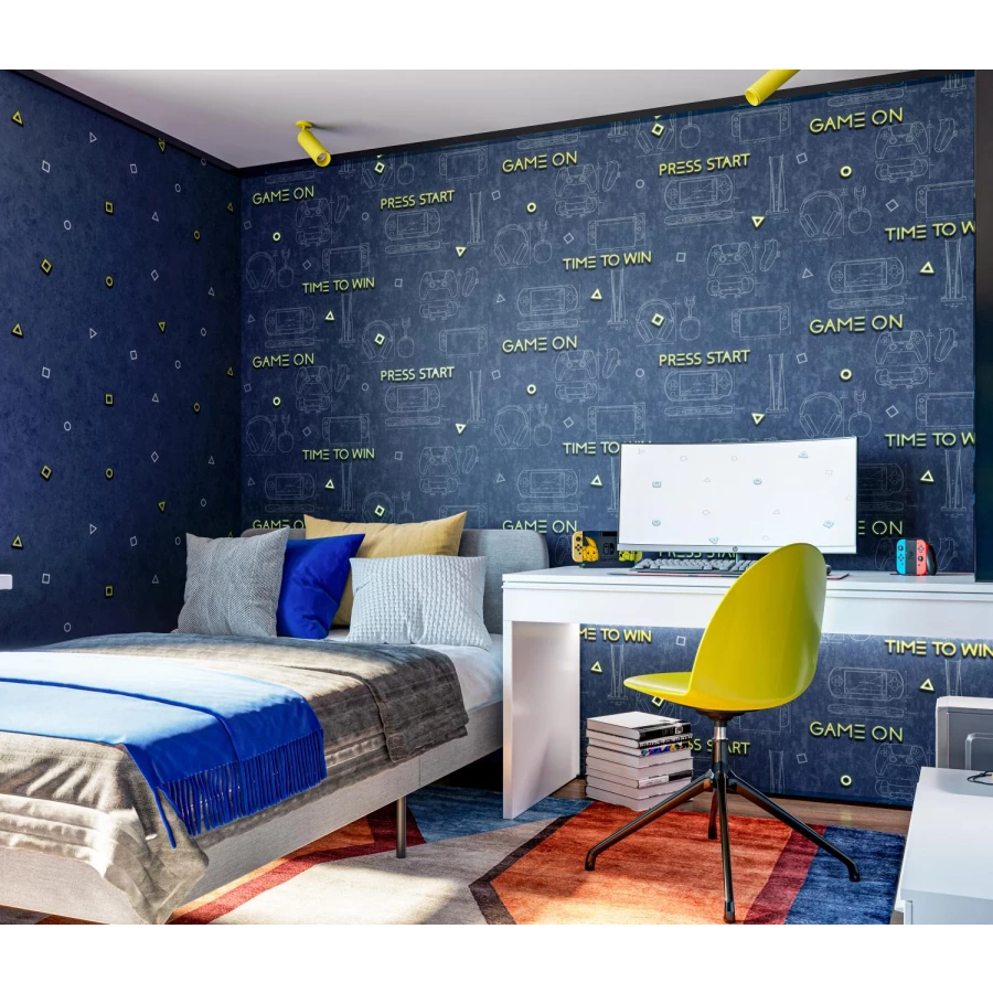 Обои флизелиновые Palitra Home Gamepad HomeColor серые HC72158-14 1,06х10,05 м