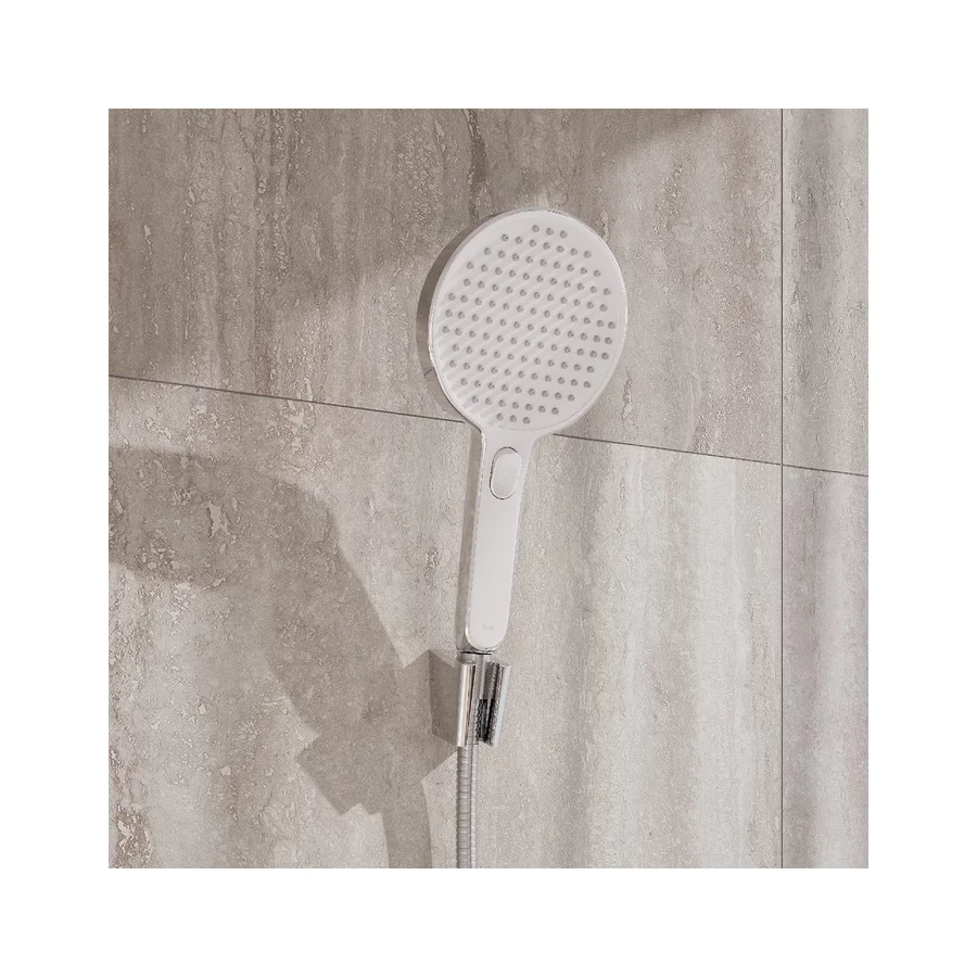 Лейка для душа Iddis Esper круглая хром с белым ESP3FCRi18