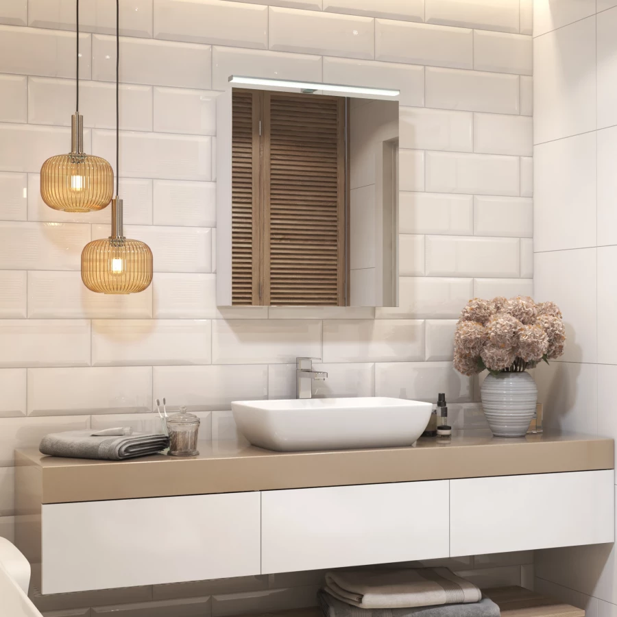 Зеркало шкаф Vigo Plaza 600 навесной со светильником zsh.PLA.60.El 60x80 см