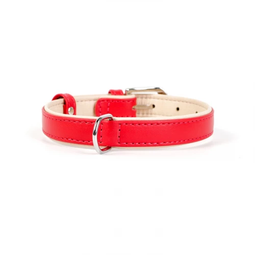 Ошейник Collar brilliance без украшений ширина 20 мм, длина 30-39 см красный