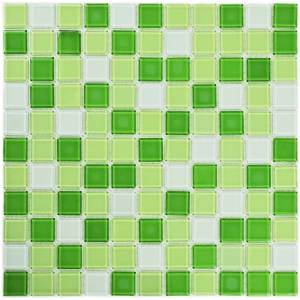 Мозаика Bonaparte Стеклянная мозаика Golf 25х25 глянцевая зеленая 30х30 см