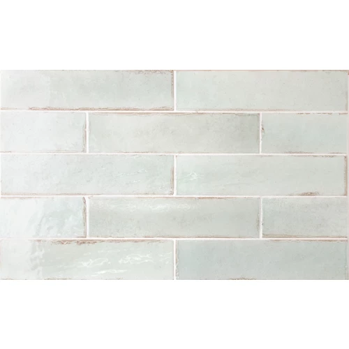 Керамогранит Equipe Трибека Сеагласс Минт / Tribeca Seaglass Mint глянцевый зеленый 26880 24,6х6 см