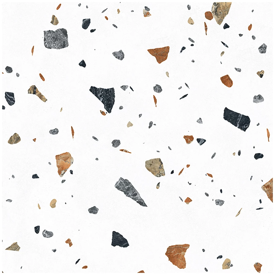 Керамогранит Laparet Terazzo Bianco карвинг матовый цветной 60х60 см