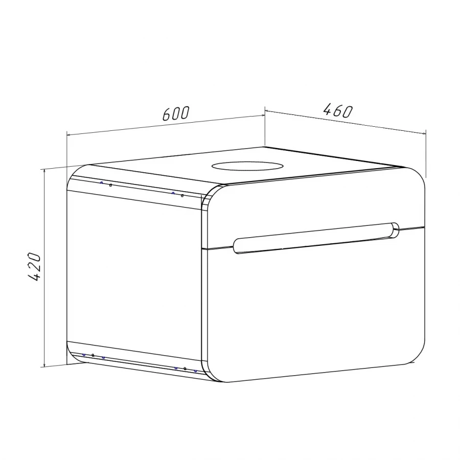 Тумба Runo Ницца 60 темное дерево белая подвесная под накладной умывальник 00-00002124