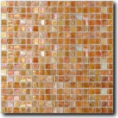 Стеклянная мозаика Art&Natura Classic Glass сетка 15х15 глянцевая оранжевая daria2 29,5х29,5 см