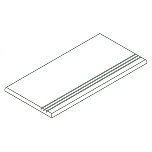 Ступень закругленная левая из керамогранита Italon Фоссил Х2 Грэй серая 620040000279 120х30 см