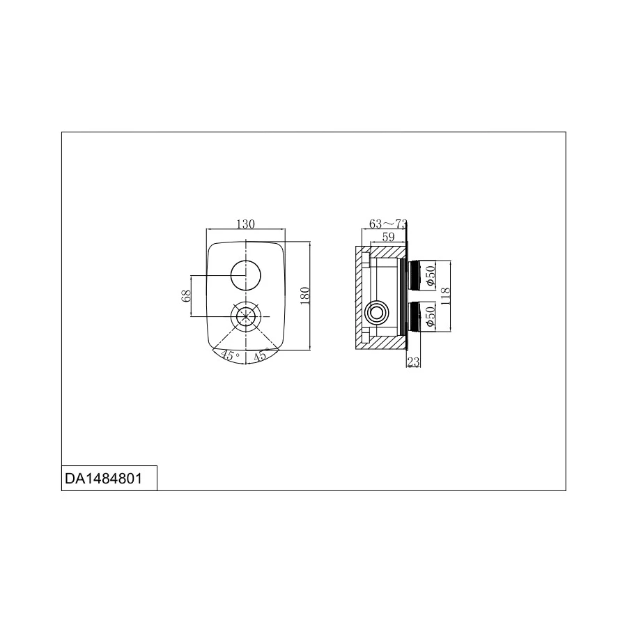 Смеситель для ванны и душа D&K Bayern.Alfeld DA1484801 хром