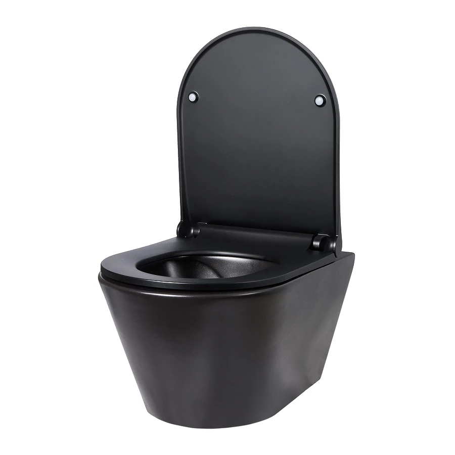 Унитаз подвесной безободковый Creto Logan L3 черный матовый 1003-002-L3BlMat