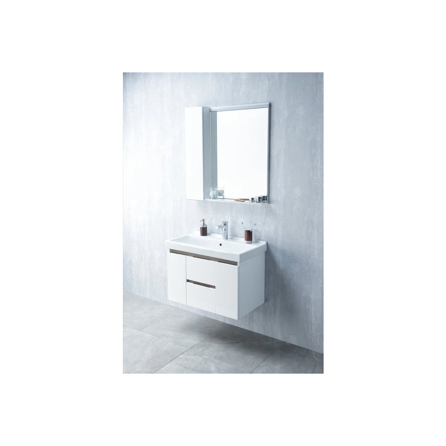 Тумба под раковину Aquaton Рене 80 белый, грецкий орех 1A222201NRC80