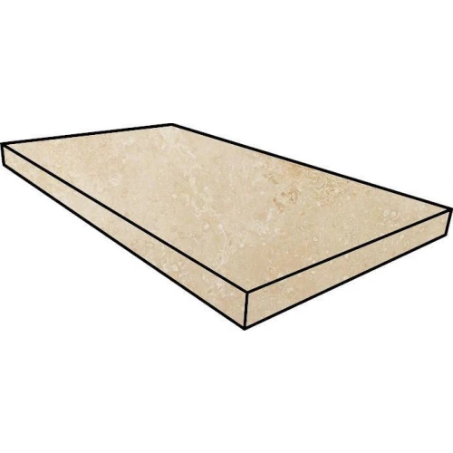 Ступень угловая правая из керамогранита Italon Нэчрэл Лайф Стоун Айвори / Natural Life Stone Ivory матовая бежевая 620070000450 60х33 см