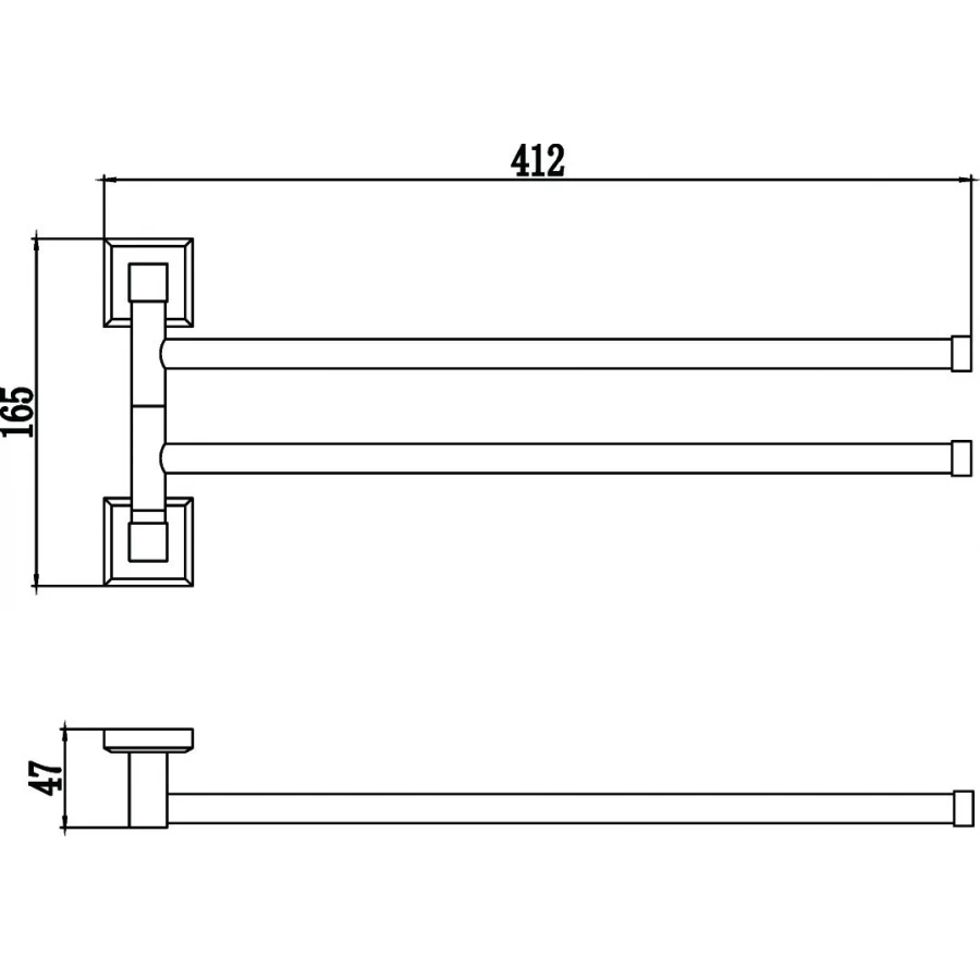 Держатель для полотенец поворотный (2-ой) Savol 95 S-009502 хром