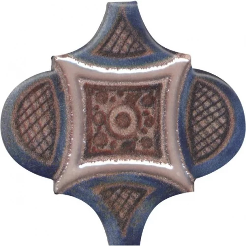 Плитка настенная Kerama Marazzi Арабески Марокко 2 Панно из 6 частей 6,5x6,5 матовое синее KMP3STA011M6X 25х10 см