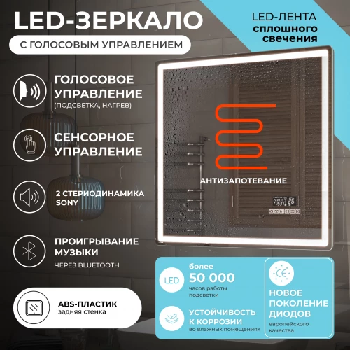 Зеркало Vigo Geometry Media voice 600 044 60x70 см