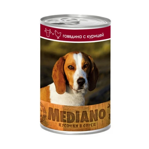 Консервы для собак Vita PRO Mediano кусочки в соусе говядина курица 405 г 