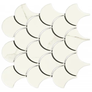 Мозаика Bonaparte Керамогранитная мозаика Calacatta-scale 74,4х70 глянцевая белая 25,5х21,9 см