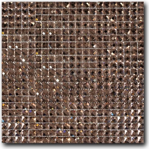 Стеклянная мозаика Art&Natura Crystall сетка 15x15x5 глянцевая коричневая crystall10 32,7х32,7 см