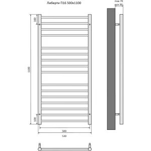 Полотенцесушитель водяной Aquatek Либерти П16 AQ RR1610CH 50х110 см