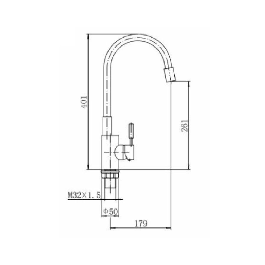 Смеситель для кухни Fashun с гибким изливом Хром A4053+B06