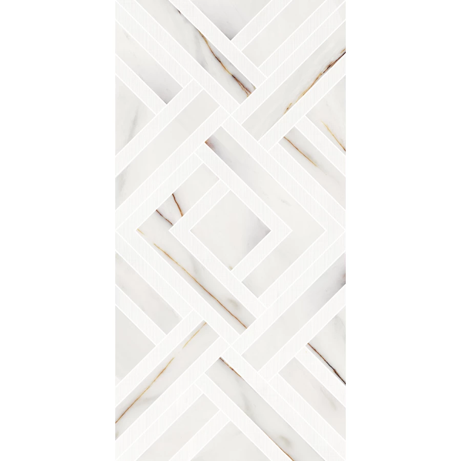 Плитка настенная Azori Rosso Venato Geometria матовая белая 00-00109475 63х31,5 см