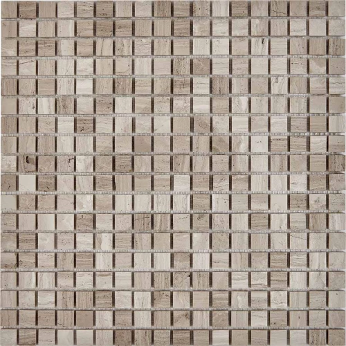 Мозаика Pixel mosaic Мрамор White Wooden чип 15x15 мм сетка Полированная Pix 253 30,5х30,5 см