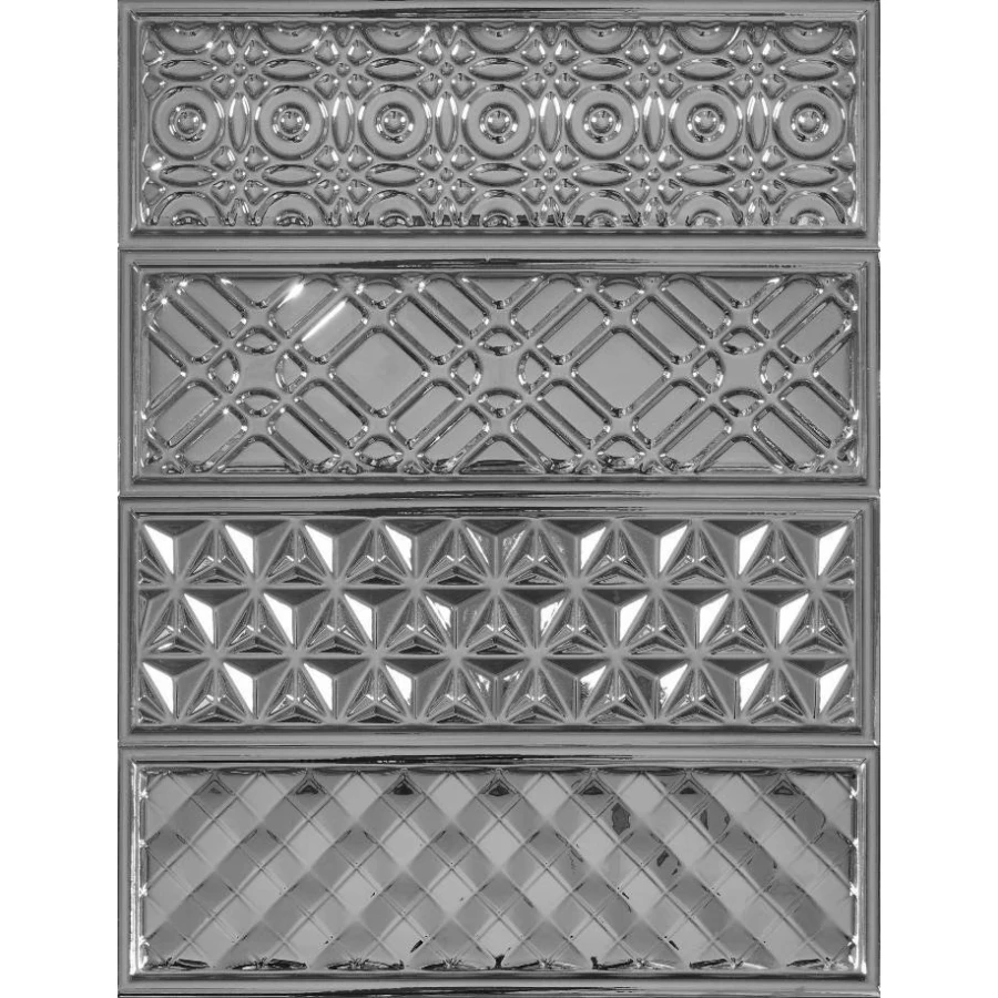 Декор Heralgi Garden Dec Geometry PVD Plata HRL000019 30х10 см