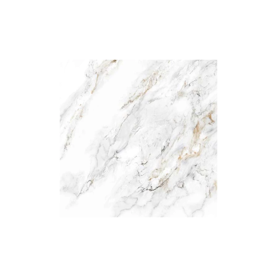 Керамогранит Planet Ceramics UKP-574 глянцевый с золотом белый 80х80 см