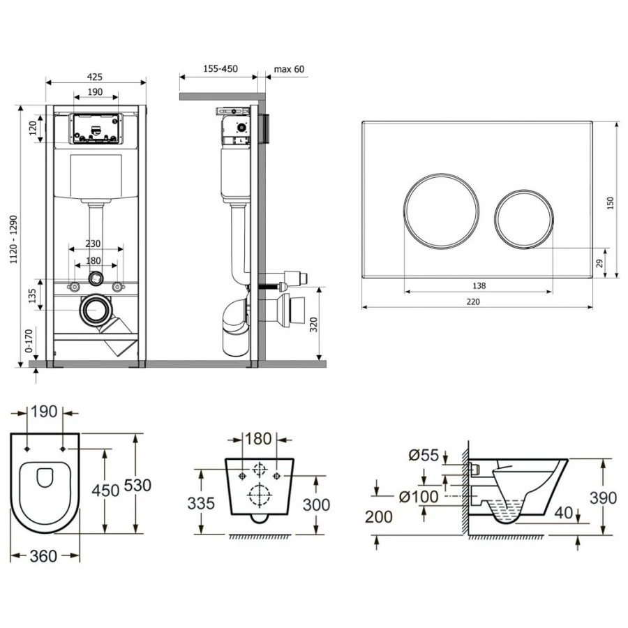 Унитаз Lavinia Boho Relfix Biore Rimless 77050186 (комплект 6 в 1)