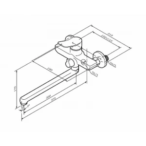 Смеситель для ванны и душа Am Pm X-Joy с длинным изливом F85A90000