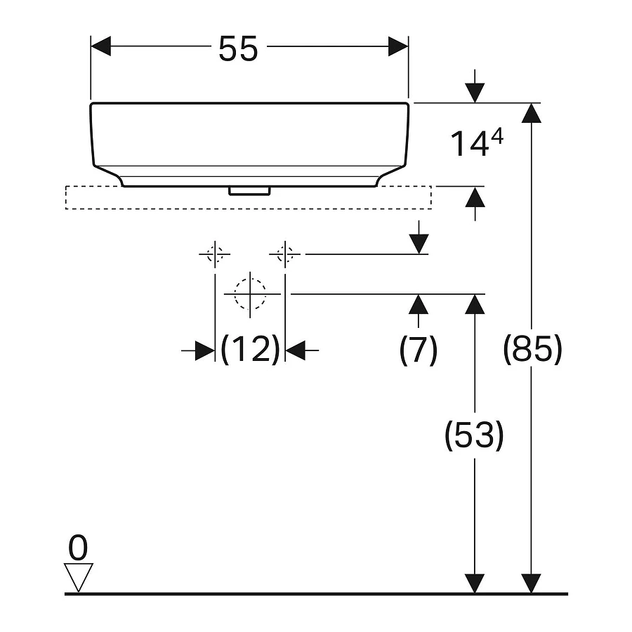 Раковина накладная Geberit VariForm 500.771.01.2 55x40 см