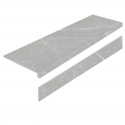 Керамогранит Ступени L Dakota Gris ASt ступень с подступенником матовый серый 120х32 см