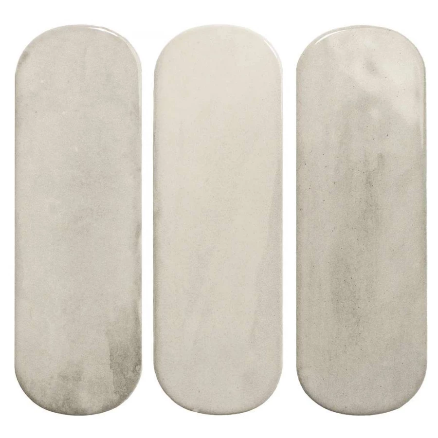 Плитка настенная DNA Tiles Calema Oval Cloud глянцевая серая 136321 16х5,2 см