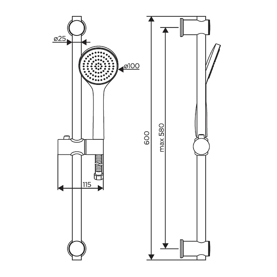 Душевой комплект Dorff Comfort черный D0108000BL