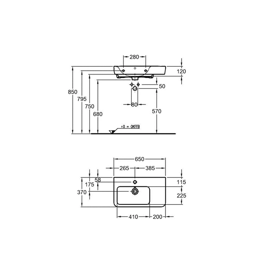 Раковина подвесная Geberit Renova Nr.1 Comprimo 226165000 65x37 см