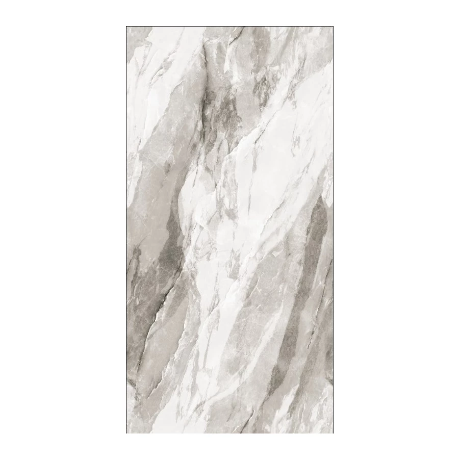 Керамогранит Realistik Bergen Polished Silver Carving глянцевый серый 120х60 см