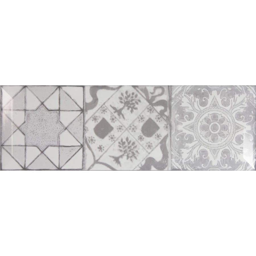 Плитка настенная Monopole Antique gris brillo bisel 30х10 см