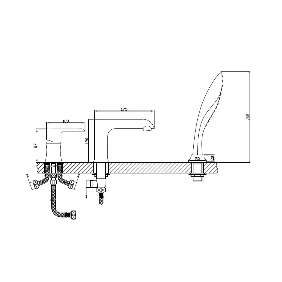 Смеситель на борт ванны Haiba HB80805-7